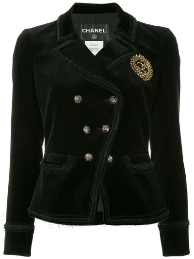 Pre-owned Chanel Double Breasted Jacket In Black