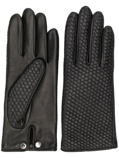 Agnelle Woven Detailed Gloves - 黑色 In Black