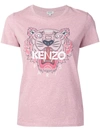 KENZO KENZO TIGER LOGO PRINTED T-SHIRT - 粉色