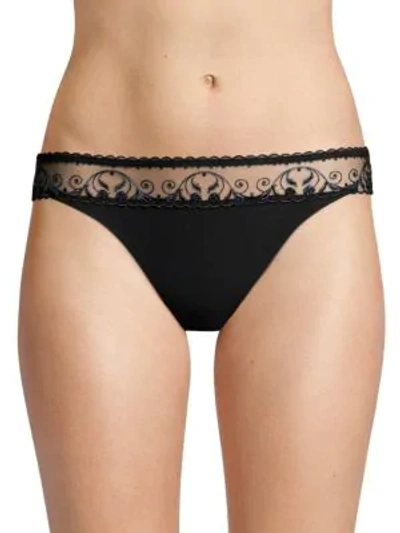 La Perla Scalloped Lace Low-rise Briefs In Black