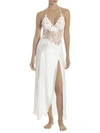 JONQUIL Sutton Lace Bodice Side Slit Satin Night Gown