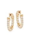 SAKS FIFTH AVENUE 14K Yellow Gold & Diamond Huggie Hoop Earrings,0400099478242