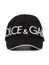 DOLCE & GABBANA DOLCE & GABBANA BLACK LARGE LOGO CAP - 黑色