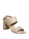 Stuart Weitzman Erica Elastic Strap Block Heel Sandal In Petra