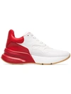 ALEXANDER MCQUEEN ALEXANDER MCQUEEN RED AND WHITE CONTRAST LEATHER SNEAKERS - 白色