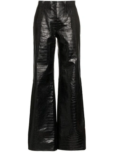 Off-white Black Wide-leg Leather Trousers