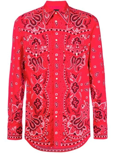 Dsquared2 Bandana Print Shirt In Red