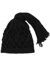 MARCO DE VINCENZO MARCO DE VINCENZO FRINGED BEANIE - BLACK