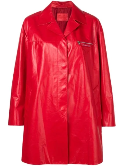 Prada Mantel Mit Reissverschlusstasche In F0d17 Red