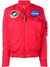 ALPHA INDUSTRIES ALPHA INDUSTRIES NASA PATCH DETAIL BOMBER JACKET - RED