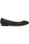 DOLCE & GABBANA WOMAN BRODERIE ANGLAISE LEATHER BALLET FLATS BLACK,AU 14693524283852238