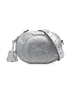 MOSCHINO MOSCHINO SILVER METALLIC TEDDY EMBOSSED LEATHER BELT BAG