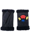 AGNELLE AGNELLE PATCH EMBROIDERED GLOVES - 蓝色
