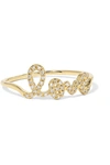 Sydney Evan 14k Gold Diamond Love Script Ring In Gold
