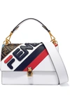 FENDI KAN I APPLIQUÉD LEATHER SHOULDER BAG