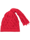 MARCO DE VINCENZO MARCO DE VINCENZO FRINGE BEANIE - RED