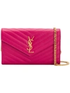 Saint Laurent Monogram Logo Shoulder Bag In Pink