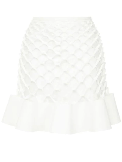 Dion Lee Honeycomb Ruffle Mini Skirt In White