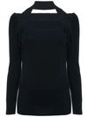DION LEE INTER-LAYER FINE KNIT SWEATER