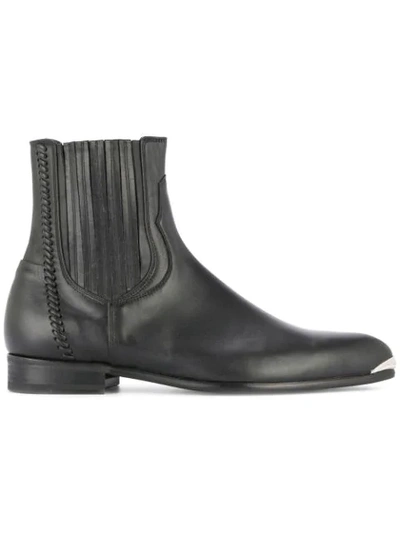 Wooyoungmi Black Pointed Chelsea Boots In 610b Black