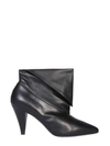 Givenchy Black 80 Foldover Leather Ankle Boots In Nero