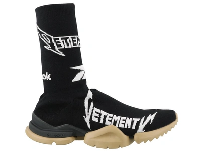Vetements Reebok Metal Jacquard Socks Sneakers In Black & White