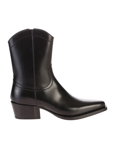 Dsquared2 Black Zipped Ankle Boots
