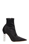 SOPHIA WEBSTER BLACK SUEDE AND FABRIC ANKLE BOOTS,10754516