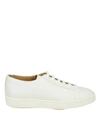 SANTONI SNEAKERS LACE-UP IN WHITE LEATHER,10755379