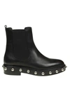 RED VALENTINO RED VALENTINO ANKLE BOOT IN BLACK LEATHER WITH APPLIED STUDS,10755264
