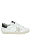 GOLDEN GOOSE "SUPERSTAR" SNEAKERS IN WHITE LEATHER,10756623