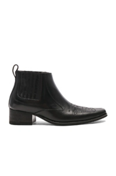 Haider Ackermann Leather Low Boots In Black In Ault Black