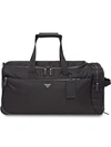 PRADA NYLON AND SAFFIANO LEATHER WHEELED CARRY-ON