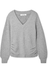 FRAME RUCHED WOOL AND CASHMERE-BLEND SWEATER