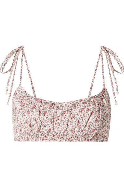 Zimmermann Ladies Ditsy Pink Heathers Floral-print Linen Bralette In Ditsy Floral