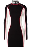 OPENING CEREMONY OPTIC INTARSIA-TRIMMED colour-BLOCK STRETCH-KNIT MINI DRESS