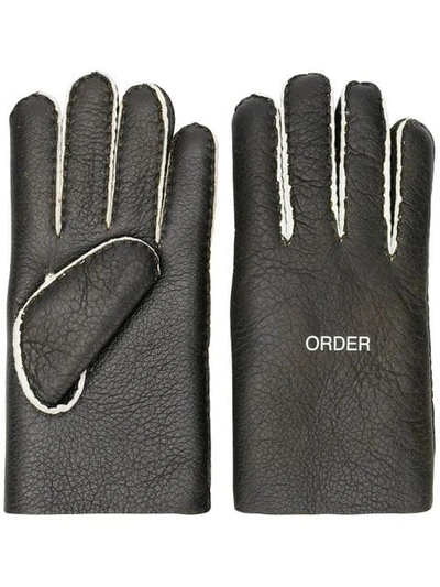 Undercover 'order/disorder' Gloves In Black