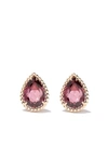 BOUCHERON 18KT ROSE GOLD SERPENT BOHÈME RHODOLITE S MOTIF TEARDROP STUD EARRINGS