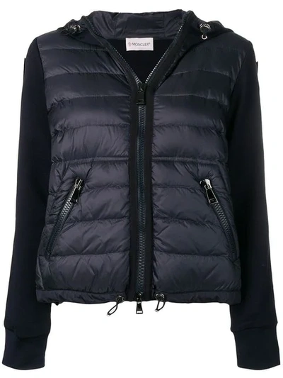 Moncler Zipped Up Puffer Jacket In Blue