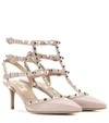 Valentino Garavani Rockstud-embellished Pointed Pumps In Neutrals