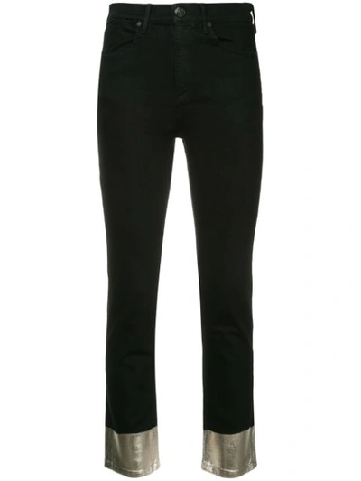 Rag & Bone Mid Rise Cropped Jeans - 黑色 In Black