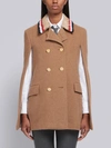 THOM BROWNE THOM BROWNE FUR COLLAR PINTUCK CAPE,FOC496X0092112708221