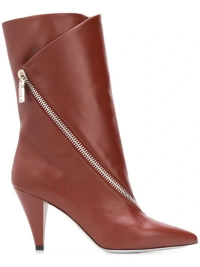 Givenchy Zipped Flap Boots In Brown