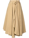 LEMAIRE LEMAIRE RUCHED SKIRT - NEUTRALS