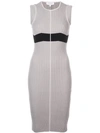 NARCISO RODRIGUEZ NARCISO RODRIGUEZ RIBBED KNIT FITTED DRESS - NEUTRALS