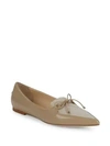 JIMMY CHOO Genna Leather & Linen Point Toe Loafers,0400099437252