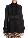 DOLCE & GABBANA Silk Georgette Ruffle Bib Blouse