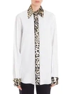 DOLCE & GABBANA Leopard Print Trimmed Button-Front Shirt