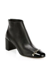 Ferragamo Vara Chain Leather Ankle Boots In Black