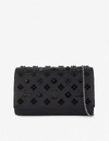 Christian Louboutin Paloma Wallet On Chain In Leather With Loubinthesky Spikes In Black/ultr